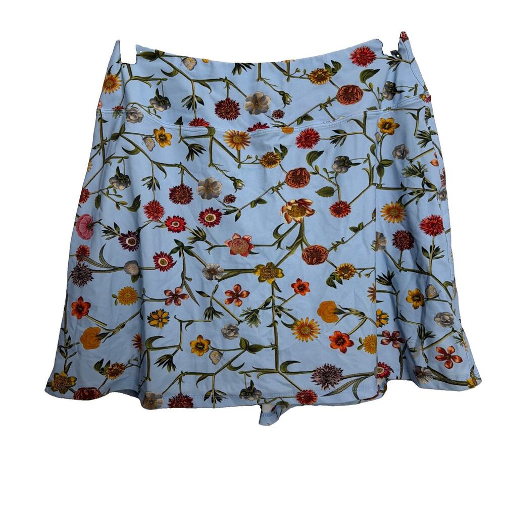 Foray Golf Blue floral skort with gripper shorts lining Size Small